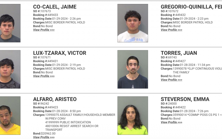 Illegal Immigrants Arrested in TGC 1.29.24 (Courtesy TGCSO)