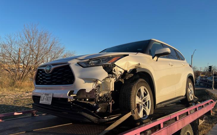 SAN ANGELO, TX — It was originally called over the radio to be a crash with entrapment. Two cars collided in front of the Walmart SuperCenter on S. Bryant just before 5 p.m. today.