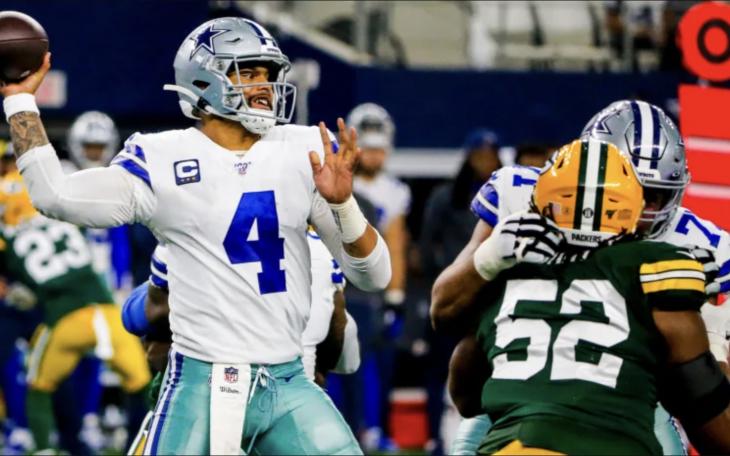 Dallas Cowboys' Dak Prescott in action against the Green Bay Packers