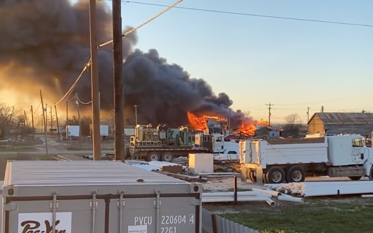 Rowena Structure fire 1/15/24 (courtesy Miles VFD Kathy Carter House)