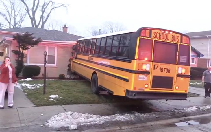 Bus Crash Through House