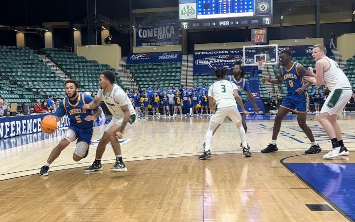 Angelo State's Willie Guy (left) and DJ Basey (right) at the 2024 LSC Tournament