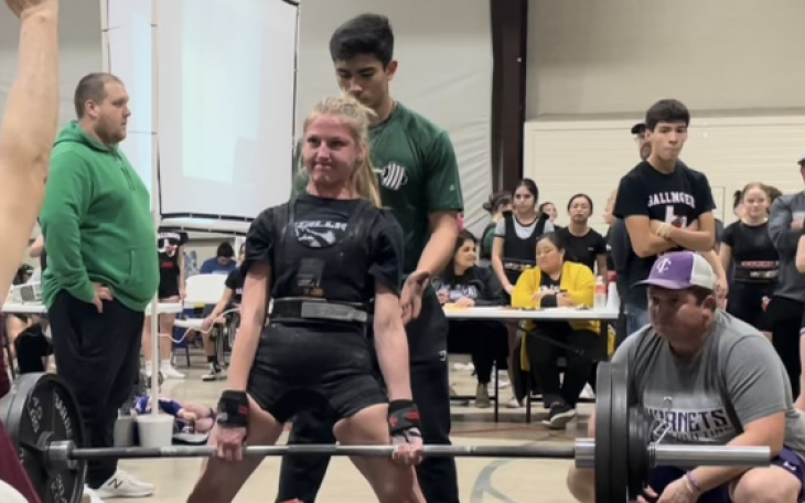 Irion County Lady Hornet Zoe Baumann heads to the State Powerlifting Meet!