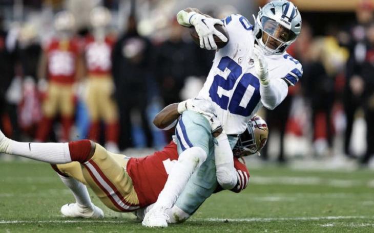 Tony Pollard's leg injury vs. the 49ers 2023 NFL Divisional Round