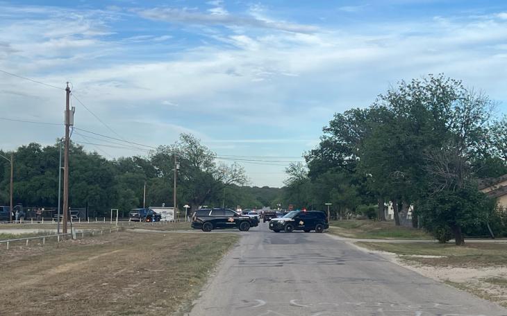 The crime scene in Mertzon on April 16, 2024