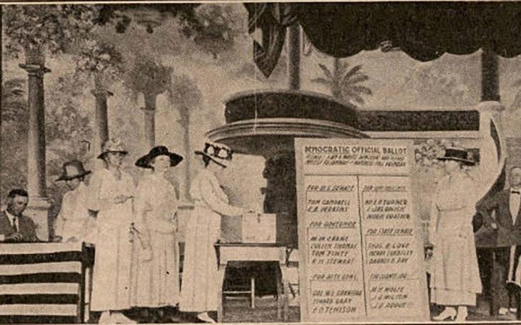 Officers of the Dallas Equal Suffrage League were the first to vote in the 1918 Texas primaries.