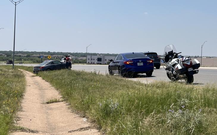 Blown tire slows traffic on Loop 306 near Lowes