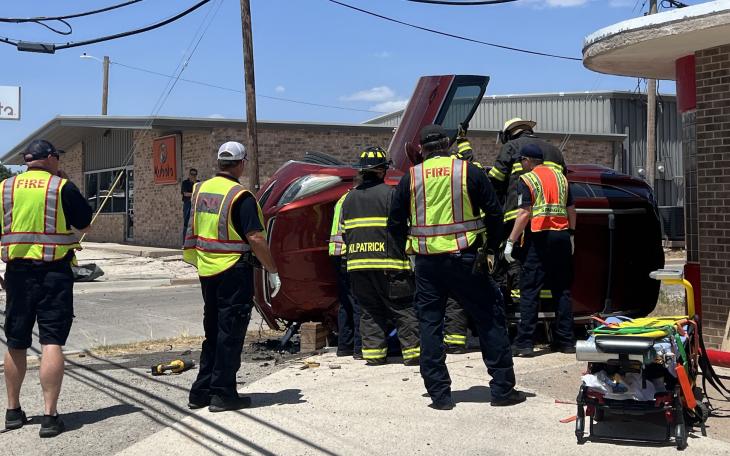 There was a single-vehicle rollover crash Monday, July 15, 2024, at the intersection of Bell Street and Magnolia Street.