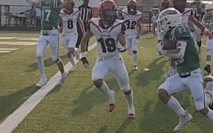 Wall running back Hagyn Barber breaks for the end zone against Eastland in 2023.