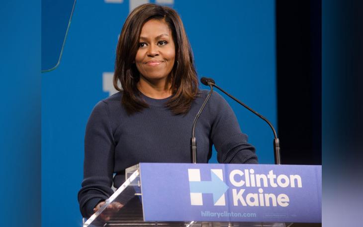 Michelle Obama speaks at a Hillary Clinton presidential campaign rally at Southern New Hampshire University, October 13, 2016.