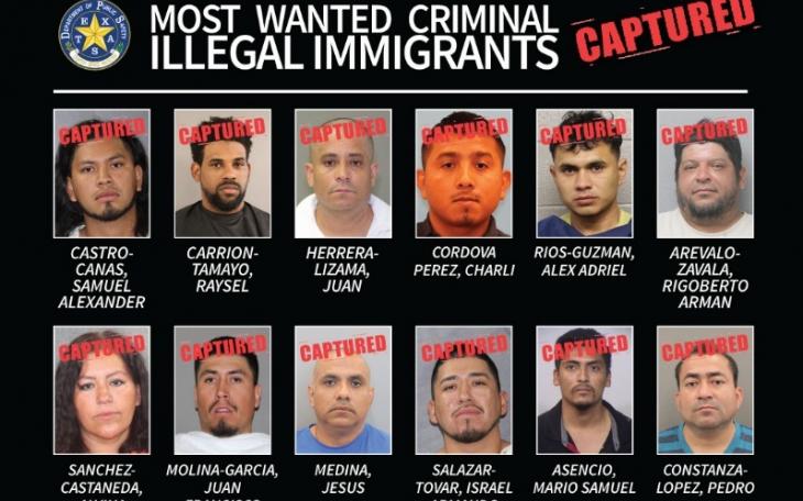 The Texas Department of Public Safety announced the capture of a dozen wanted criminal illegal immigrants of interest across the state Wednesday, July 3, 2024.