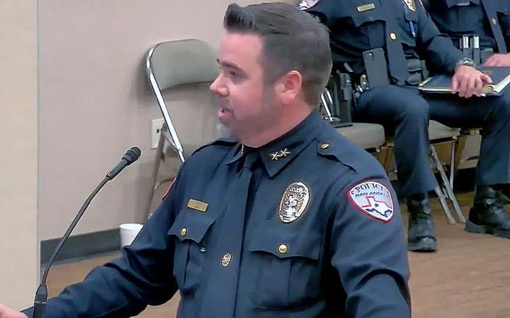 Police Chief Travis Griffith begs for more money during public comments at the July 16, 2024 city council meeting.