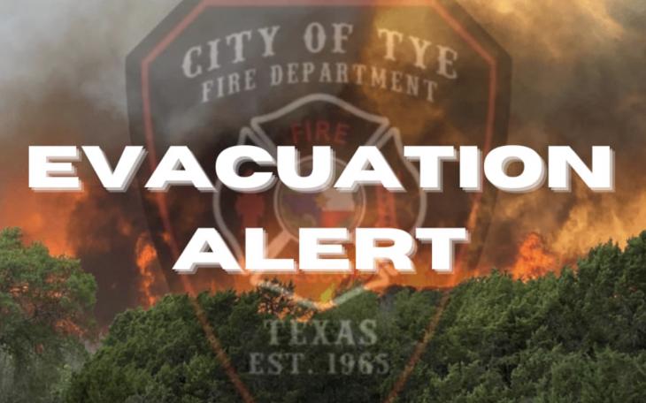 Residents near the town of Tye were told to be prepared to evacuate by the Tye Fire Department due to a fast-moving wildland fire Wednesday, July 24.