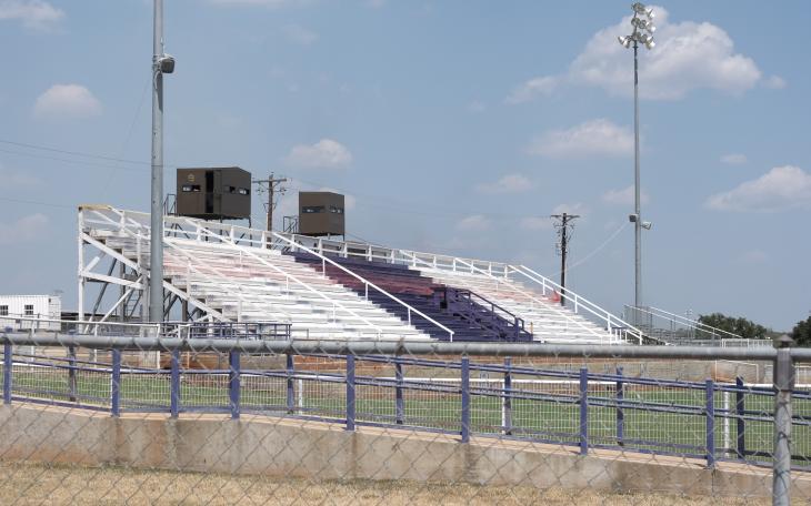 Mason's iconic Puncher Dome will have a temporary look in 2024 after its roof covering the home stands was damaged during a spring storm.