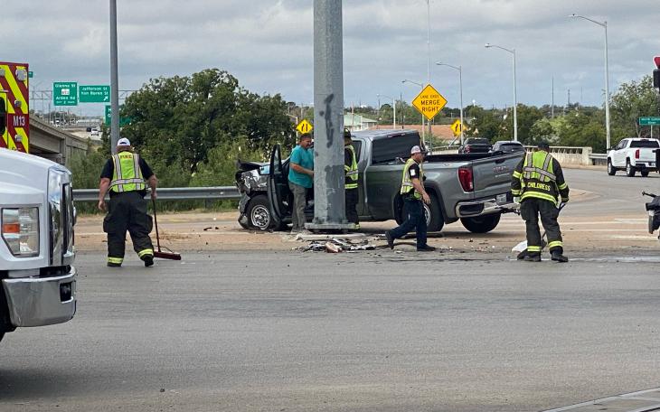 A crash shut down traffic at one of San Angelo's busiest intersections at about 11 a.m. Thursday.