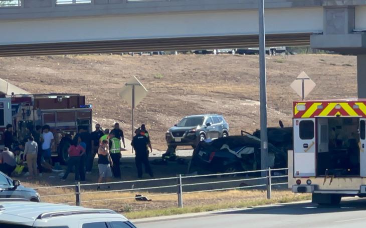 A rollover crash involving two vehicles occurred on Houston Harte at about 10 a.m. Friday morning.