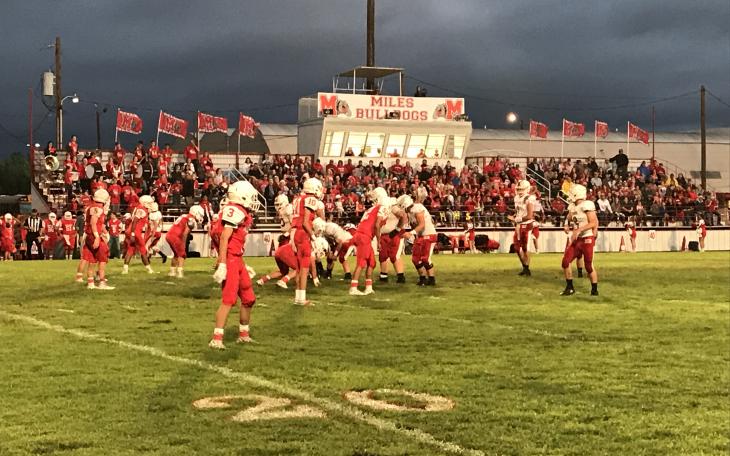 The Miles Bulldogs play the Baird Bears at Gary Krejci Memorial Stadium in Miles.