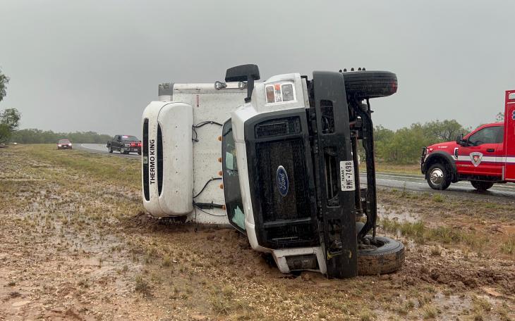Wine Truck Takes a Spill in San Angelo