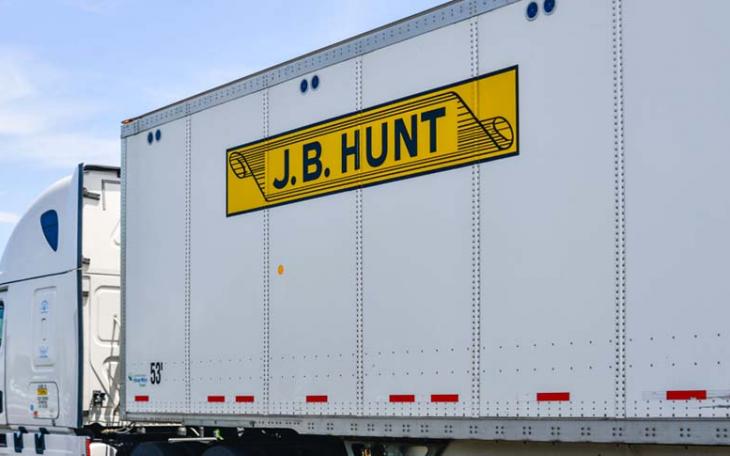 This photograph is from a Sept. 28, 2021 article in the Sam M. Walton College of Business journal that features J.B. Hunt. Researcher Joseph Sinay was quoted on the &quot;Be Epic Podcast,&quot; saying that deregulation allowed companies like J.B. Hunt to compete by innovating with a standardized fleet and driver employment system.