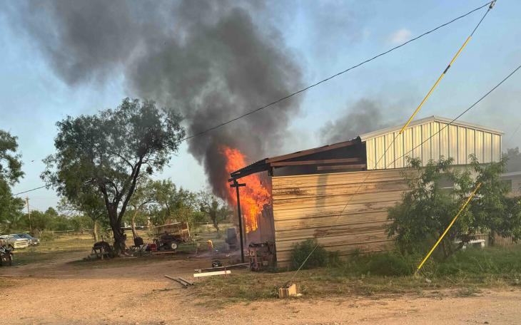 The fire that destroyed Rosa Coronado's trailer home in July 2024.