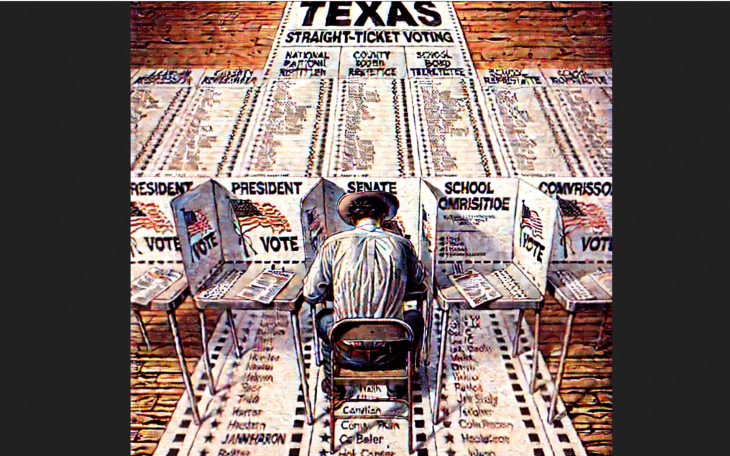 Straight Party Voting in Texas AI Image