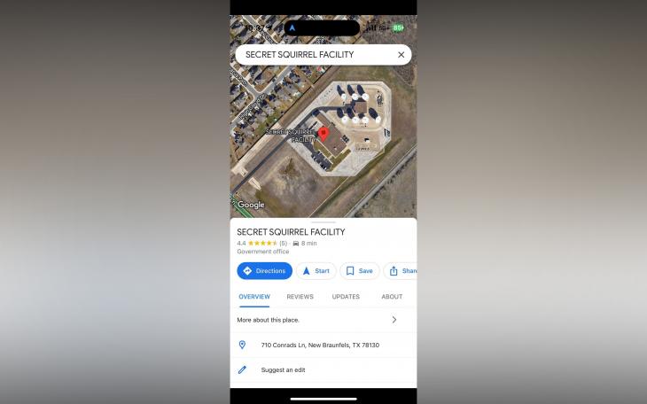 ‘Secret Squirrel Facility’ Appears on Google Maps Near New Braunfels