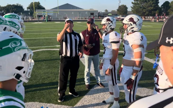 Wall High vs Brownwood coin toss on Sept. 6, 2024