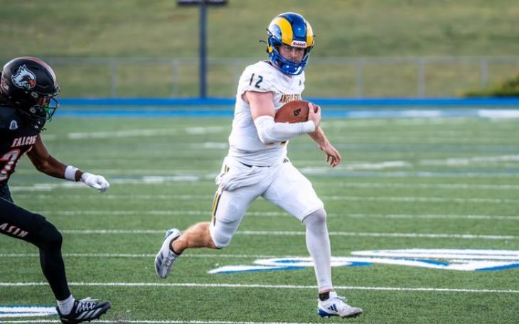 ASU quarterback Braeden Fuller rushed for 146 yards and three touchdowns in the Rams' 36-7 win over UT Permian Basin on Saturday, Oct. 5, 2024.