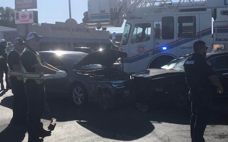 A two-car crash on North Chadbourne Street caused both drivers to be taken to the hospital Tuesday, Oct. 1.