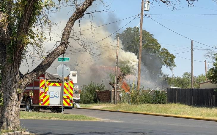 A garage went up in flames in north San Angelo on Wednesday, Oct. 16, after a fire engulfed the building.