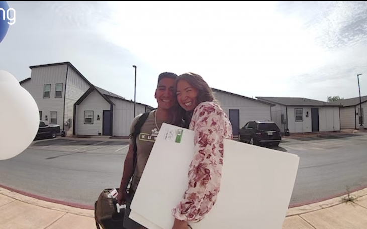 San Angelo Military Wife Reunites with Husband After Deployment, Capturing Moment on Camera