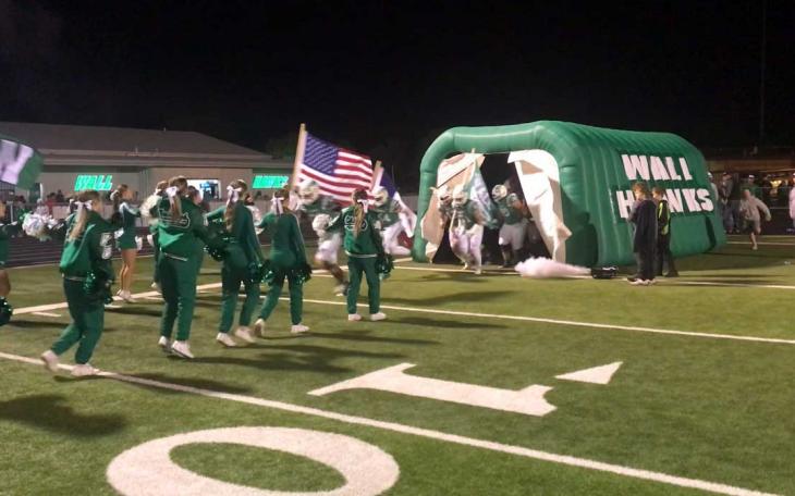 Wall Hawks entrance to face the Stanton Buffaloes in Wall on Nov 8, 2024.
