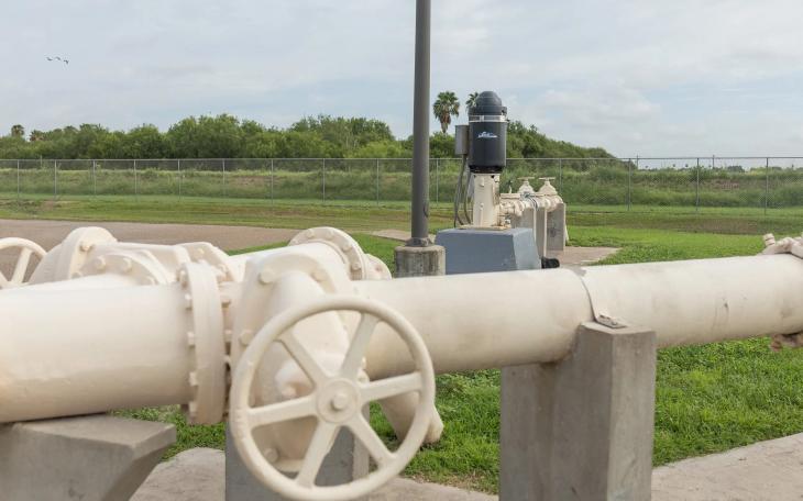 Wells pump groundwater at the North Alamo Water Supply Corp. water treatment facility in Edinburg on July 16, 2024.