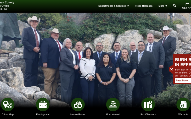 Residents can now track crime hotspots, view inmate bookings, and submit crime tips online thanks to the Tom Green County Sheriff’s Office’s newly upgraded, mobile-friendly website launched on December 5, 2024.