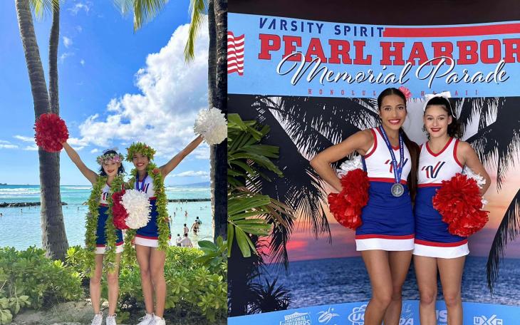 Two Reagan County cheerleaders, Amaya Gonzales and Savanah Sanchez, represented their school and community in the prestigious Pearl Harbor Memorial Parade held in Honolulu, Hawaii.