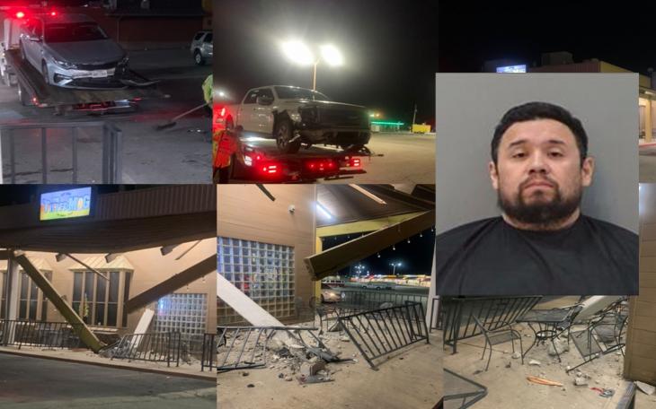 John Montelongo, 40, was taken into custody on a charge of driving while intoxicated after officers determined he had lost control of his vehicle and crashed into the Tilted Mug at 3520 Knickerbocker Road.
