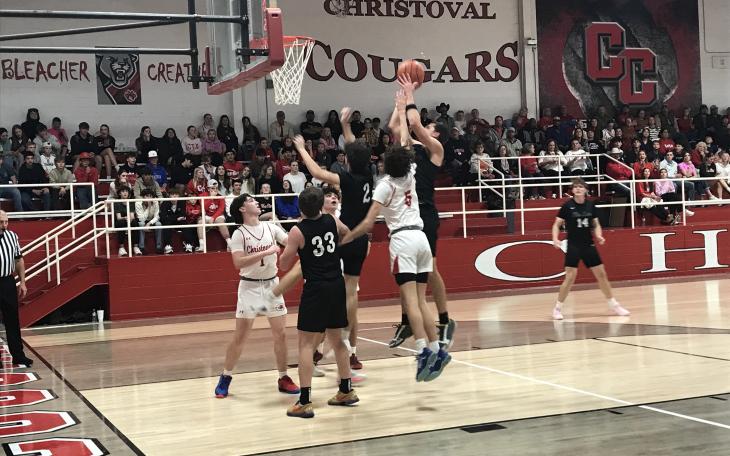 The Reagan County boys basketball team ran away with a 69-24 win over Christoval on Tuesday, Jan. 28, 2025, to take over first place in the District 7-2A standings.