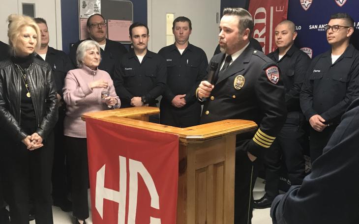 Police Chief Travis Griffith speaks at Wednesday's ribbon-cutting ceremony commemorating the San Angelo Police Department relocating its academy to Howard College.