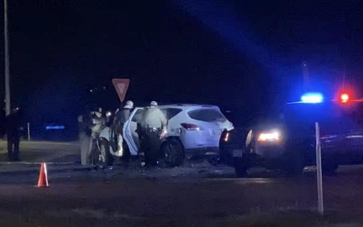 A suspect was detained Wednesday evening following a crash at the intersection of Loop 306 and U.S. 87.