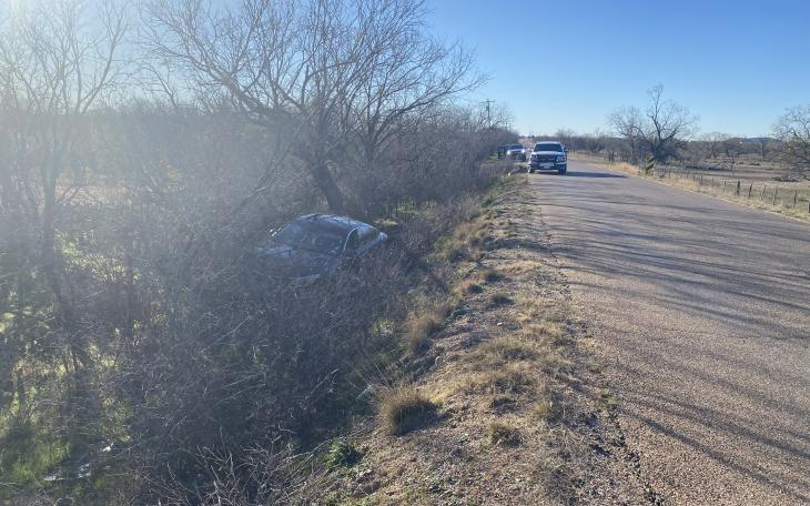 A single-vehicle accident near the intersection of West Grape Creek Road and Ballard Road resulted in minor injuries for a 22-year-old driver on Sunday, Jan 12, 2024.