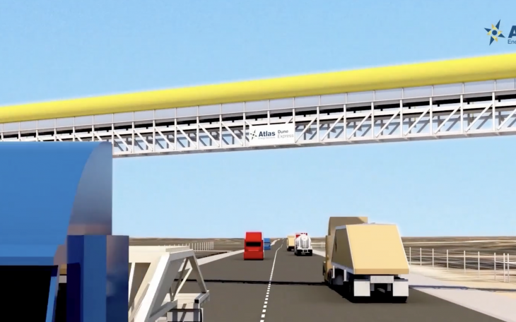 Atlas Energy Solutions Inc. (NYSE: AESI) announced the first commercial delivery utilizing its 42-mile Dune Express conveyor system, a fully electric proppant logistics network designed to improve efficiency in the Permian Basin.