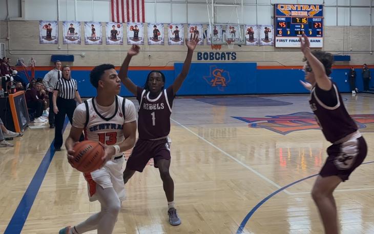 Central Bobcats Christian &quot;Squeaky&quot; English in action at home against Midland Legacy