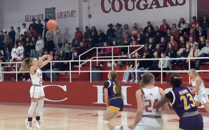 Christoval's Sophia Nemec takes a shot.