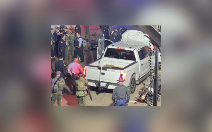 A man intentionally drove a pickup truck into a crowd in New Orleans’ French Quarter early New Year’s Day, killing 10 people and injuring at least 30 others, according to police.