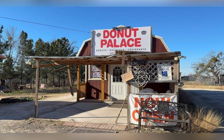 The Donut Palace in Grape Creek is closed for business after an elderly man crashed into on Friday, Jan. 24, 2025