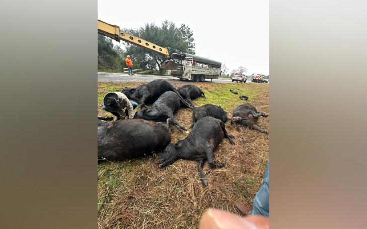 Eight stolen Angus cattle were found dead inside an abandoned trailer on Highway 19 South in Houston County, authorities said.