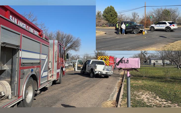 A two-vehicle crash at the intersection of Marx Street and East 21st Street on Thursday resulted in two people being transported for medical treatment.