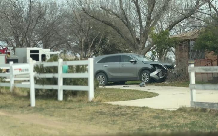 A single-vehicle crash Thursday resulted in a car going through a fence and into a resident’s yard in Grape Creek.