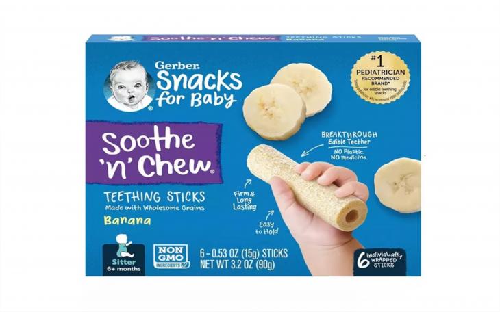 Gerber is recalling and discontinuing its “Soothe N Chew” teething sticks due to a potential choking hazard, the company announced Friday.