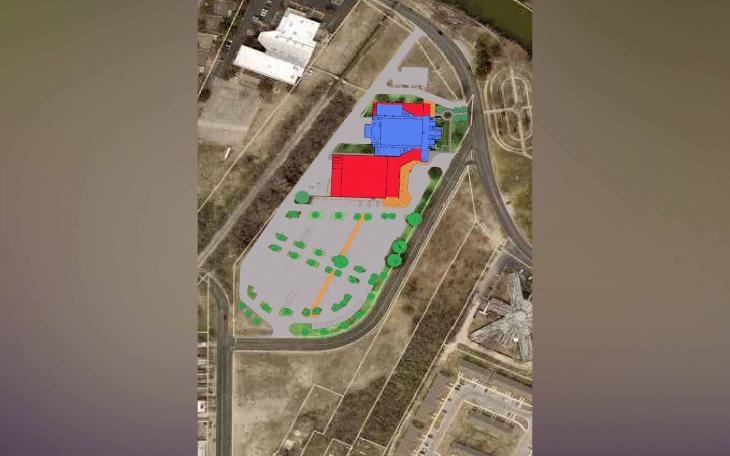 A site plan illustrates the proposed 20,000-square-foot exhibit hall, additional meeting rooms, and expanded parkingfor the McNease Convention Center in San Angelo. The City Council approved a resolution to fund the project through a 2% Hotel Occupancy Tax increase, which will be decided by voters in November 2025.